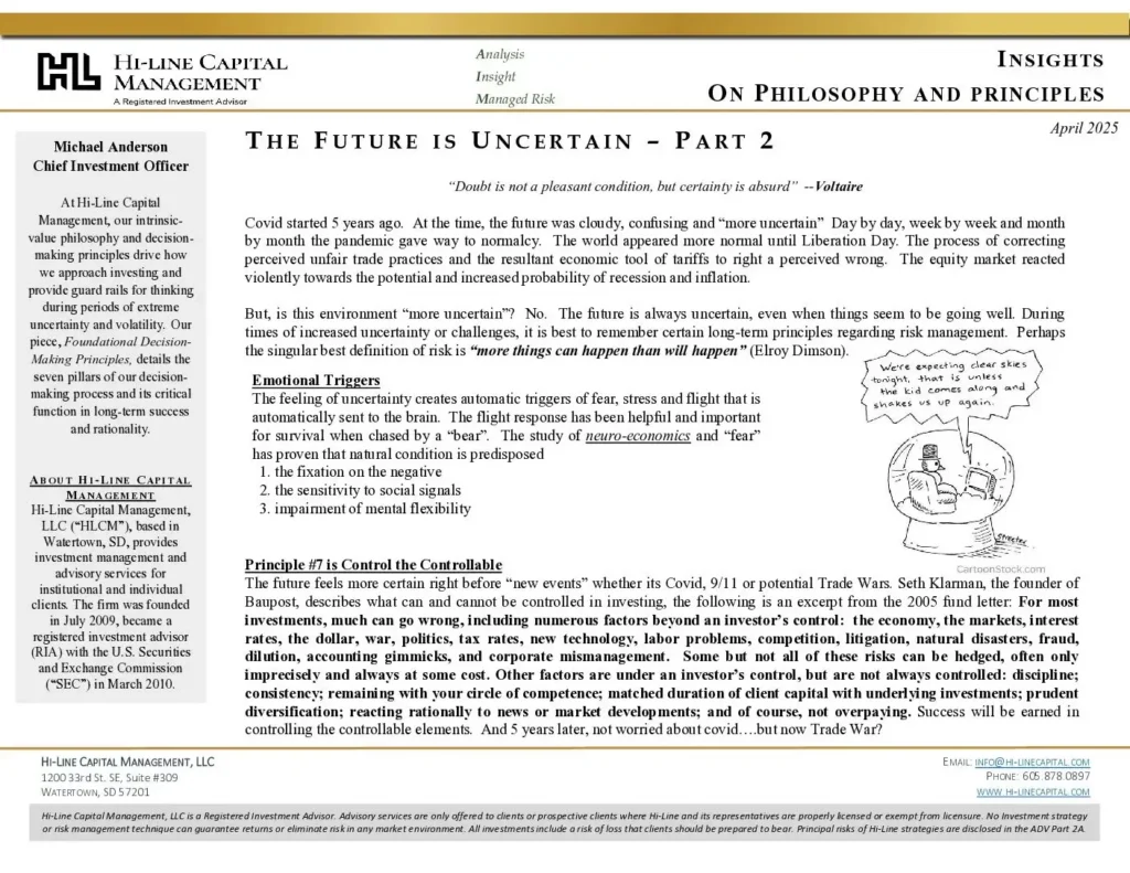 The-Future-is-Uncertain-Part-2-pdf | | Hi-Line Capital Management